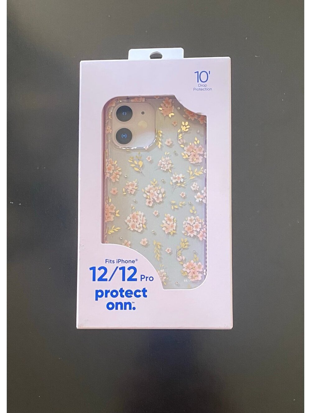 Onn Case for iPhone 12/12 Pro Pink Floral with Gems